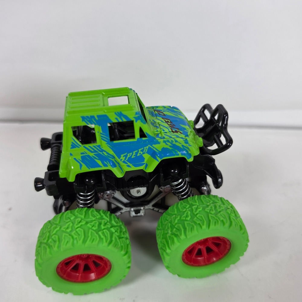 Friction Powered Monster‎ Truck Toy 4WD Inertia 360 Stunt Car Vehicle Green